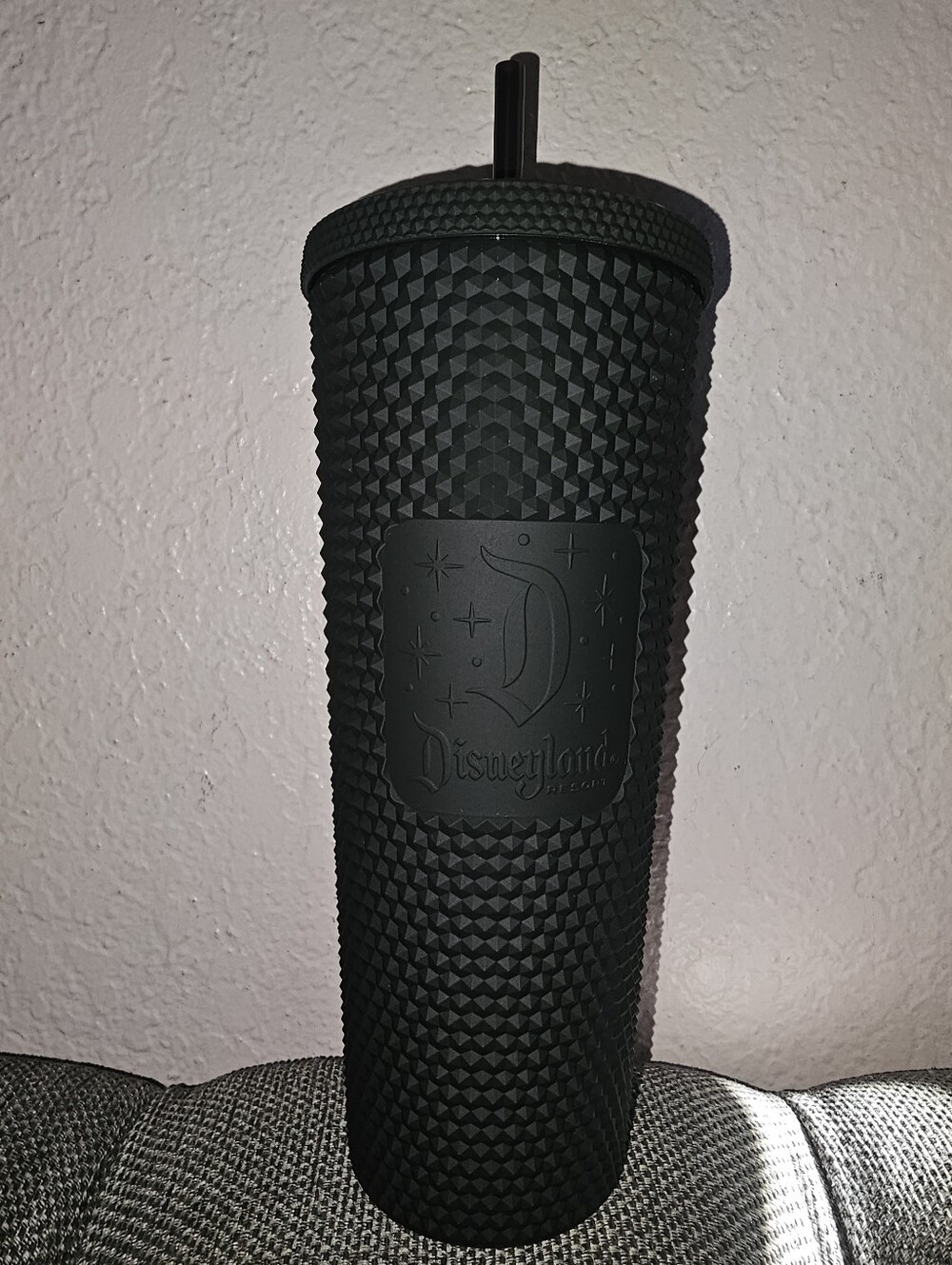 New Starbucks Disneyland Matte Black Studded Tumbler with Straw
